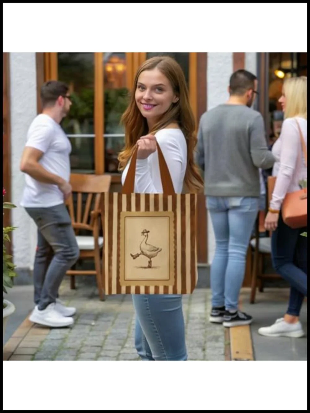 Funny Labrador Reading Tote Bag Reusable Shopping Grocery Bag